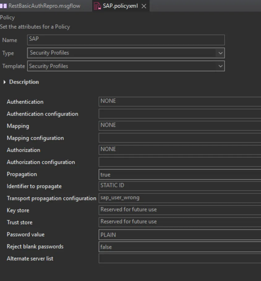 policy wrong user