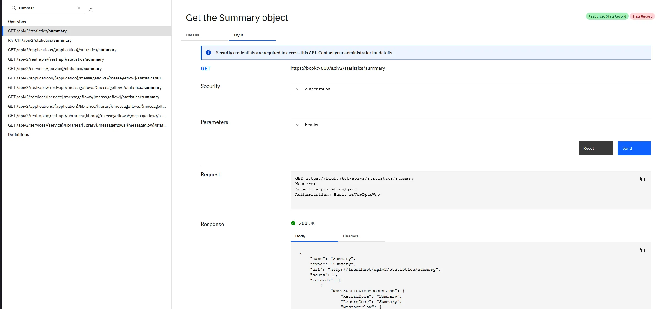 admin rest api statistics