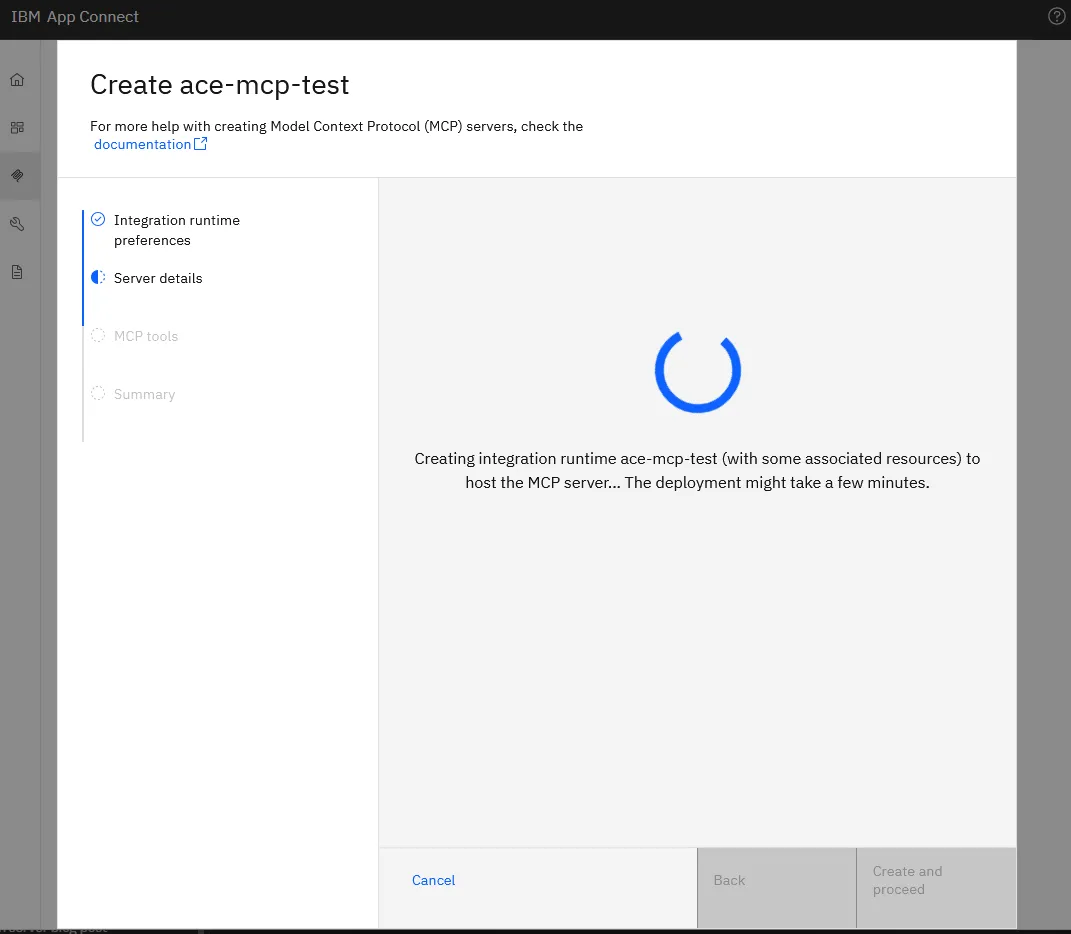 Wizard provisioning spinner